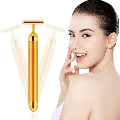 24K Gold Energy Beauty Bar – Electric Facial Massage Roller