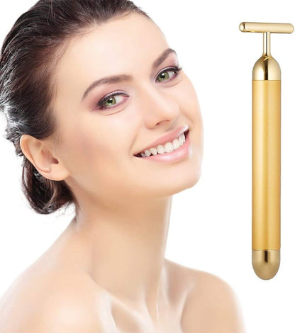 24K Gold Energy Beauty Bar – Electric Facial Massage Roller
